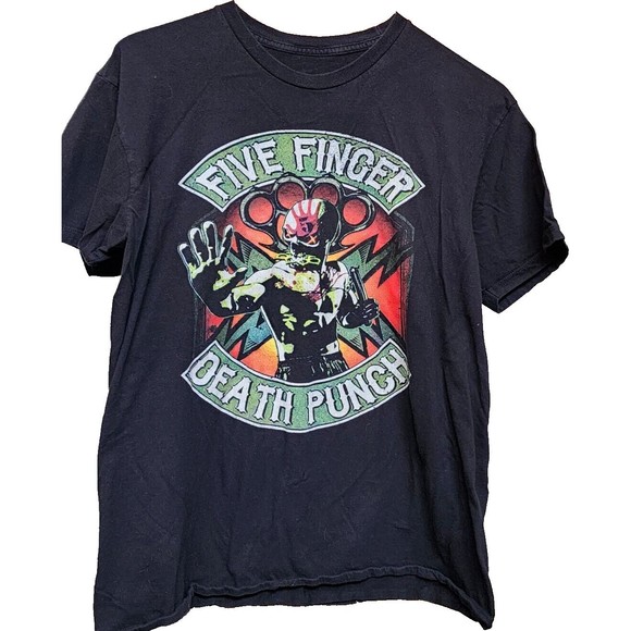 Five Finger Death Punch 2019 Tour T-Shirt Black 2 Sided Size Large - Picture 1 of 4